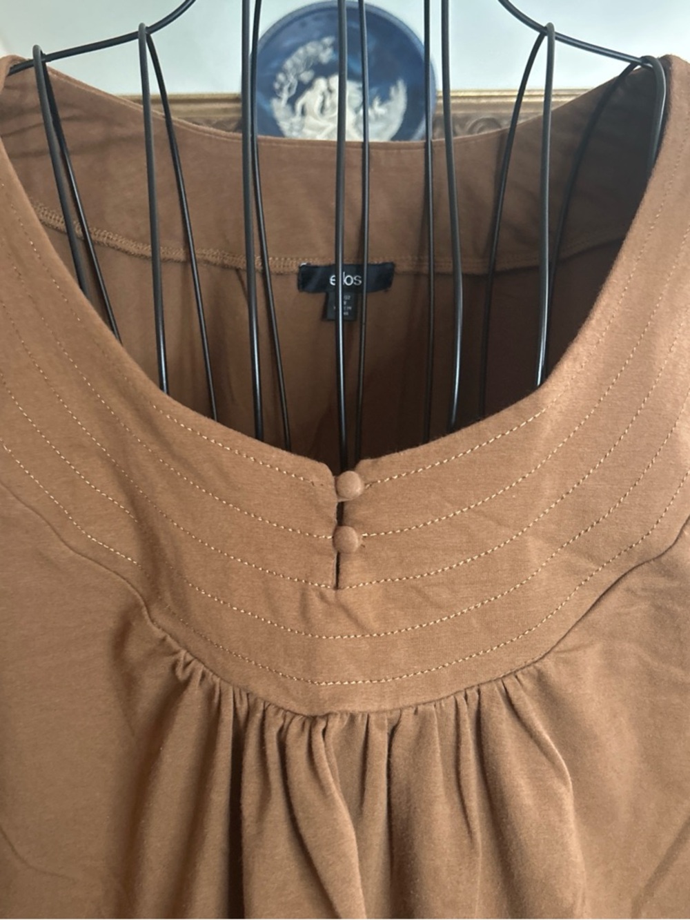 Ellos Brown Plus Size Scoop Neck Line Tunic Top Size 30/32  3X - Picture 2 of 7